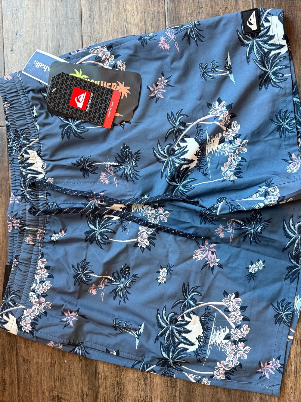 Quiksilver Blue Tropical Print Swim Shorts